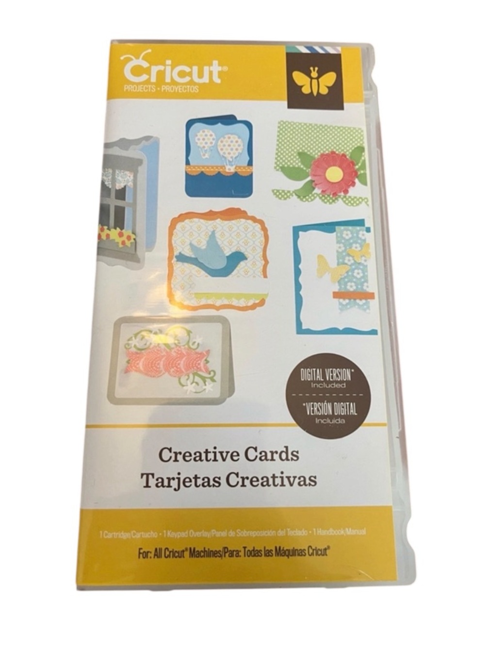 Cricut Creative Cards Cartridge - Yellow, White, Blue, Green Accents